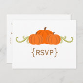 Pumpkin Swirls Fall Wedding RSVP Briefkaart (Voorkant / Achterkant)