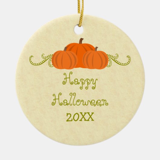 Pumpkin Swirls Halloween Ornament (Voorkant)