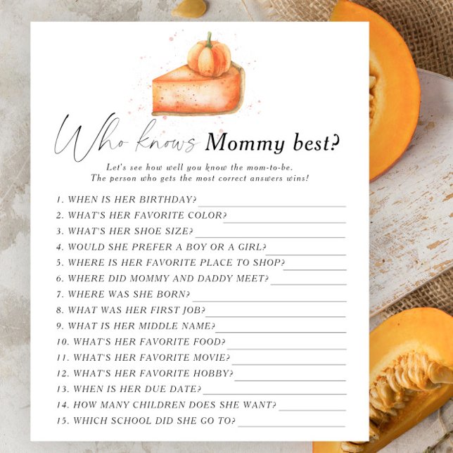 Pumpkin taart - Wie weet mama beste spel (Creator heeft geüpload)