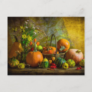 Pumpkin-tabel voor de Herfst in de halloween Autum Briefkaart
