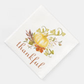 Pumpkin Thankful Waterverf Thanksgiving Servet (Hoek)