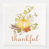 Pumpkin Thankful Waterverf Thanksgiving Servet (Voorkant)