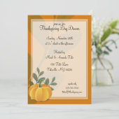 Pumpkin Thanksgiving Dag Invitatie Kaart (Staand voorkant)