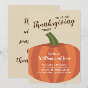 Pumpkin Thanksgiving Uitnodiging binnenpartij