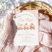 Pumpkin Train 2nd Birthday Invitation