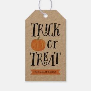 Pumpkin Trick or treat Halloween Bedankt Gift Labe Cadeaulabel