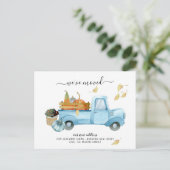 Pumpkin Truck Autumn | Verplaatsingsaankondiging Briefkaart (Staand voorkant)