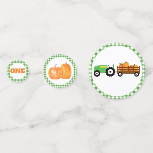 Pumpkin Truck Birthday Confetti - Green Tractor (Achterkanten)