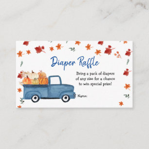 Pumpkin Truck Diaper Raffle Card, behuizingskaart Informatiekaartje