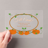 Pumpkin Vines Acryl Uitnodiging Acryl Uitnodigingen (Insitu (Draagbaar))