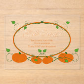 Pumpkin Vines Acryl Uitnodiging Acryl Uitnodigingen (Voorkant)