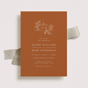 Pumpkin Vines Monogram Weddenschap Kaart