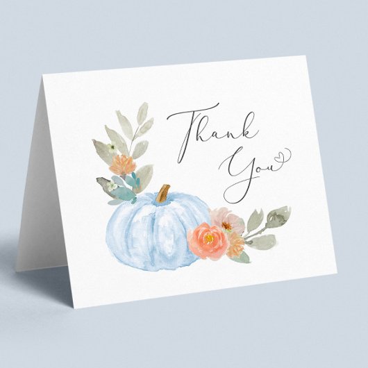 Pumpkin Waterverf Baby Boy Shower Bedankkaart