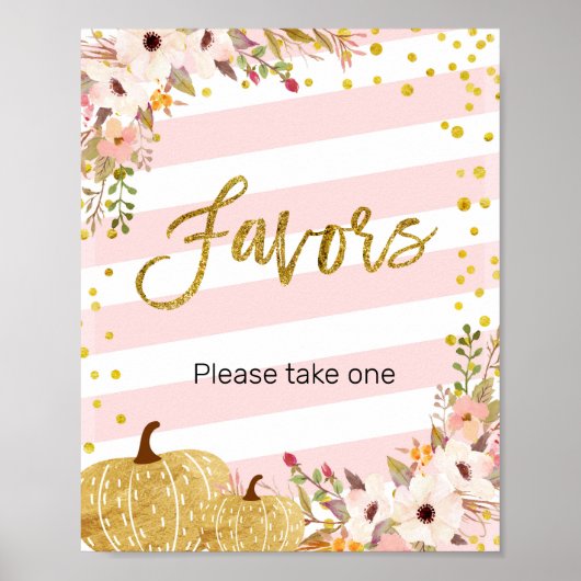 Pumpkin Waterverf Favor Sign Poster (Voorkant)