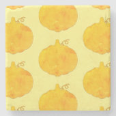 Pumpkin Waterverf Pattern Painting Square Stenen Onderzetter (Voorkant)