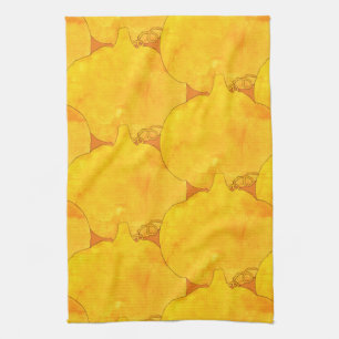 Pumpkin Waterverf Pattern Painting Theedoek
