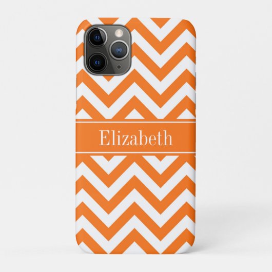 Pumpkin White Chevron, pompoennaam Monogram Case-Mate iPhone Case (Achterkant)