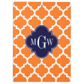 Pumpkin White Moroccan #5 Navy 3 Initiaal monogram Klembord (Achterkant)