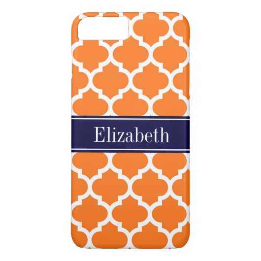 Pumpkin Whotciaans #5 Navy Blue Name Monogram Case-Mate iPhone Case (Achterkant)
