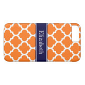 Pumpkin Whotciaans #5 Navy Blue Name Monogram Case-Mate iPhone Case (Achterkant (Horizontaal))