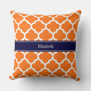 Pumpkin Whotciaans #5 Navy Blue Name Monogram Kussen