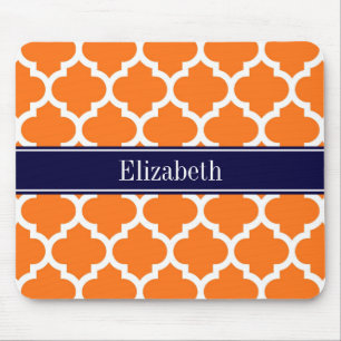 Pumpkin Whotciaans #5 Navy Blue Name Monogram Muismat