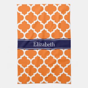 Pumpkin Whotciaans #5 Navy Blue Name Monogram Theedoek
