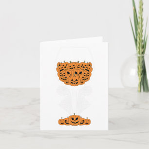 Pumpkin Wine Gl Spider Webkostuum Easy Halloween Kaart