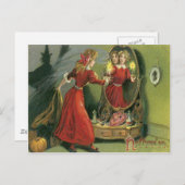 Pumpkin Witch Black Cat Ghost Briefkaart (Voorkant / Achterkant)