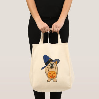 Pumpkin Witch Dog Tote Bag