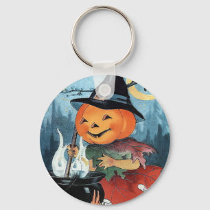 Pumpkin Witch Halloween Sleutelhanger