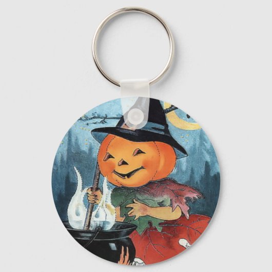 Pumpkin Witch  Halloween Sleutelhanger (Voorkant)