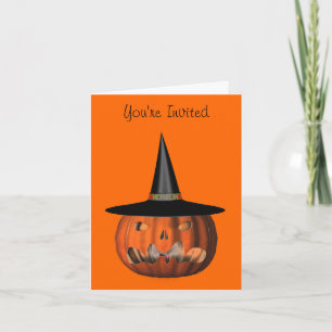 Pumpkin Witch Pet Halloween Party Invitation