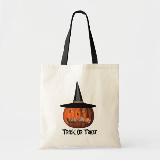 Pumpkin Witch Pet Halloween Schattige Tote Bag (Voorkant)