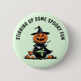Pumpkin Witch Ronde Button 5,7 Cm