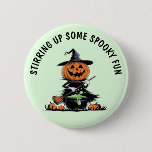 Pumpkin Witch Ronde Button 5,7 Cm