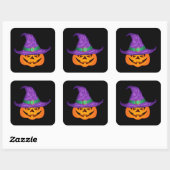 Pumpkin Witch Vierkante Sticker (Vel)