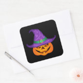 Pumpkin Witch Vierkante Sticker (Envelop)
