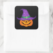 Pumpkin Witch Vierkante Sticker (Tas)