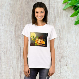 Pumpkin Witch Womens T-Shirt