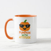 Pumpkin With Attitude Funny Halloween Coffee Mug (Gauche)