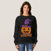 Pumpkin with Witch Hat – Cute Halloween Jack O’Lan Trui (Voorkant volledig)