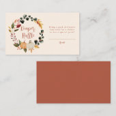 Pumpkin Wreath Baby Shower Diaper Raffle Informatiekaartje (Voorkant / Achterkant)