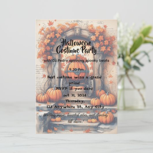 Pumpkinlicious Halloween Party Uitnodiging (Staand voorkant)