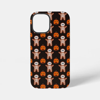 Pumpkins and Skeleton Gingerbread Halloween Design iPhone 12 Mini Hoesje