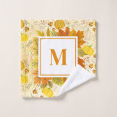 Pumpkins Autumn Fall Harvest Pattern (Gant de toilette)