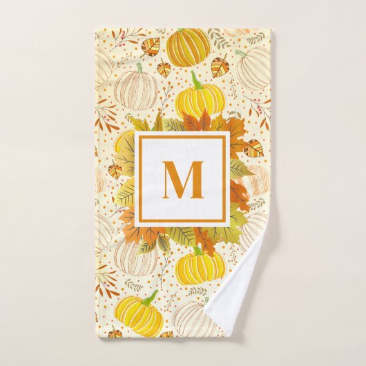 Pumpkins Autumn Fall Harvest Pattern Bad Handdoek (Handdoek)