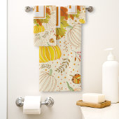 Pumpkins Autumn Fall Harvest Pattern Bad Handdoek