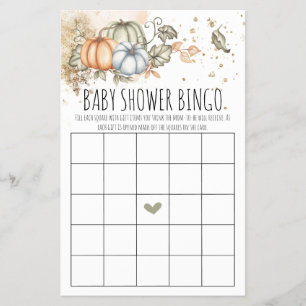 Pumpkins Baby shower Game Bingo Card Flyer