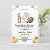 Pumpkins Brew and Diapers Too Invitation (Debout devant)
